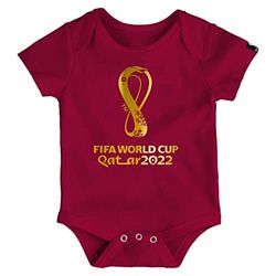 FIFA Official World Cup 2022 Logo Baby Grow, Baby's, Burgundy, 6-9 Months