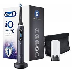 Braun Oral-B 4210201302551 iO 8 Special Edition - Spazzolino elettrico con tecnologia magnetica, microvibrazioni delicate, display a colori, custodia magnetica, colore: nero