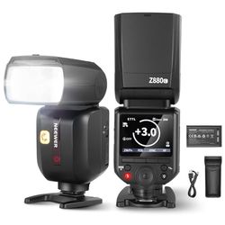 NEEWER Z880-C 2,4G 76Ws TTL Flash Speedlite Cámara Compatible con Canon Interfaz Usuario Mejorada Lámpara Modelado Tecla TCM Cambio Rápido TTL/M 1/8000s HSS 7,2V/3000mAh Batería 600 Flash Máx Potencia