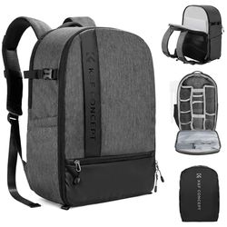 K&F Concept Zaino Fotocamera Professionale Multifunzionale Zaino Fotografico Portatile Borsa Fotocamera con Parapioggia Antifurto Zip, Scomparto per 15.6" Laptop Treppiede 18L