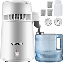 VEVOR Distillatore d'Acqua, Distillatore d'Acqua Pura, Distillatore d'Acqua Pura in Acciaio Inox, 4L 750W Filtro Medico Purificatore