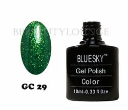 Bluesky Smalto Per Unghie Gel, Dark Green Glitter, Dc29, Verde, Buio Verde, Luccichio (Per Lampade Uv E Led) - 10 Ml