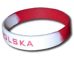 supportershop Polen armband siliconen voetbal, rood, FR: eenheidsmaat (maat fabrikant: maat One sizeque)