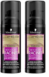 Schwarzkopf - Retouche Racines Cheveux Blancs - Spray Masquant Temporaire Racines Cheveux - S’efface au premier shampooing - Blond Foncé, 120 ml (Lot de 2)