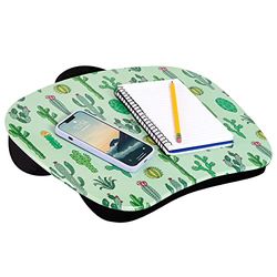 LAPGEAR MyStyle Bureau Portable avec Coussin, modèle Cactus, Convient aux Ordinateurs Portables Jusqu’à 15,6", Modèle n° 45373