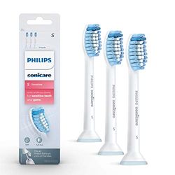 Philips Sonicare Testine di ricambio originali per denti sensibili, 3 testine, bianche, HX6053/64