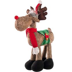 WeRChristmas Stojąca figurka łoś bożonarodzeniowy z czterema nogami, wielokolorowa, 45 cm