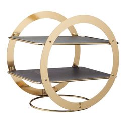 Artesà suporte de exposição de alimentos com moldura de roda, acabamento de latão, 31,5 x 22,5 x 30 cm, em caixa de presente