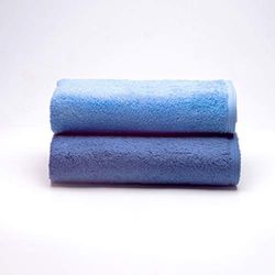 Sancarlos - Set of 2 Ocean Duo Bath Towels, Light Blue and Dark Blue, 100% Cotton, 550 g/m2