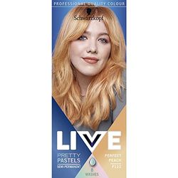 Schwarzkopf LIVE Pretty Pastels Semi-permanent Peach Copper Hair Dye, Lasts Up To 8 Washes - Perfect Peach P122