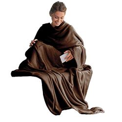 – Manta con Mangas | XL de TV de 170 x 200 cm + 50 cm Soporte Bolsa y Funda, Polar de Microfibra ärmeldecke | Celin ATEX 0003803 marrón Oscuro