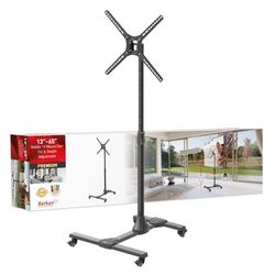 Barkan Wielen tv-wagen 13-83 inch kantelbare & in hoogte verstelbare tv-standaard, houdt tot 50 kg, vergrendelbare wielen, 5 jaar garantie, trolley, voor LED OLED LCD, Max. VESA 400x400, TV beugel