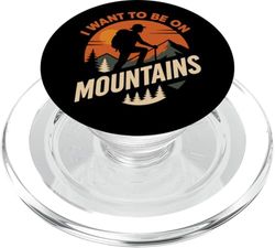 Quiero estar en las montañas, acampada retro al aire libre, divertida, senderismo PopSockets PopGrip para MagSafe