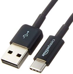 Amazon Basics cabo de carregamento rápido USB-C para USB-A 2.0, velocidade de 480 Mbps, certificado USB-IF, para Apple iPhone 16/15, iPad, Samsung Galaxy, tablets, computadores portáteis, 1,8 m (6 pés