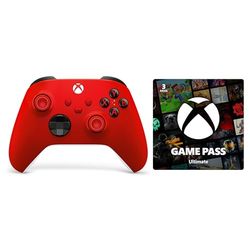 Xbox Manette sans Fil - Pulse Red PourSeries X, Series S, One, Windows 10 & 11, Android et iOS + Game Pass Ultimate - 3 Mois Abonnement
