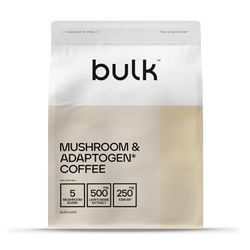 Bulk Caffè ai Funghi, Criniera di Leone, Ashwagandha, Vitamina D, Nero, 250 g