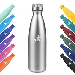 KollyKolla Thermosfles, 750 ml, roestvrijstalen waterfles, herbruikbare BPA-vrije thermosfles, metaal, voor sport, school, fitnessstudio, reizen