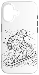 Snowboarder Sketch Extreme Sports Case for iPhone 16