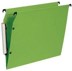 Esselte Premium Suspension Files for Filing Cabinet V-Base Pack of 10 Opaque Green