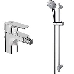 Ideal Standard B0897Aa Ceraplan Iii Miscelatore Monocomando Bidet, Cromato & Standard B9508Aa Idealrain M3 Smart Asta Doccia, Doccetta A 3 Funzioni Con Diametro 10 Cm Con Sistema Anticalcare, Cromato