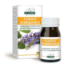 Dr Giorgini Integratore Alimentare, Monocomponenti Erbe Coleus Forskohlii Estratto Titolato al 10% in Forskolina Pastiglie - 30 g