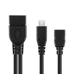 conecto CC20119 USB-OTG adapterkabel, mikro-USB 2.0-kontakt till USB-uttag typ A strömkontakt (1 styck), 0,20 m