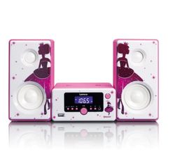 Lenco MC-020 Home Audio Mini System 10W rosa, branco, micro corrente (Home Audio Mini System, rosa, branco, imagem, 10 W, FM, PLL, azul)