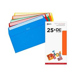 Blake Creative Colour DL+ 114 x 229 mm 120 gsm Peel & Seal Wallet Envelopes (25123) Assorted Bright Colours - Pack of 25