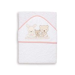 Interbaby Love - Capa de baño, 1 x 1 m, color blanco/rosa