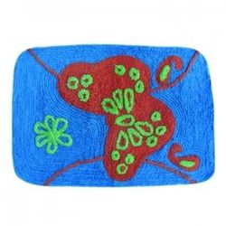 MSV Tapis Coton 50 x 80 cm, Motif Papillon Bleu/Orange/Vert