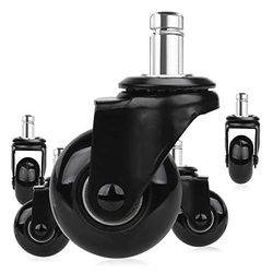 8T8 Office Chair 2'' Caster Plug in stem (Black, 2 inches)