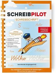 Schreibathlet: Learning to write book for ABC shooters with pre-embossed letters for learning the cursive in simplified initial font (VA), the most taught writing in Germany