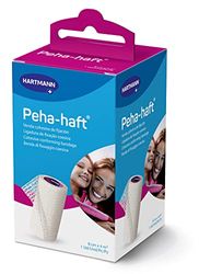 Peha-Haft, Bandage élastique auto-adhésif et cohésif, pour la fixation de compresses et gazes stériles, stabilisant les muscles et les articulations, perméable et respirant, tissu de couleur blanche
