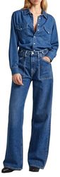 Pepe Jeans Scampanati ultra vita alta da lavoro PL204612, Jeans Donna, Blu (Denim), 28W / 32L