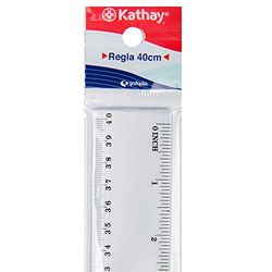 Kathay 86420300. Regla de Plástico, 40cm, Transparente, Perfectas para Uso Escolar