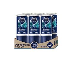 NIVEA MEN MagnesiumDry Fresh Roll-on deodorant 6 x 50 ml, deodorant roll-on med magnesium, deodorant för män, utan aluminiumsalter för torr hud