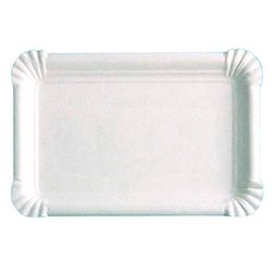 Papptablett konditorei "Fast Food" – liten 20 x 13 cm vit kartong – 1 500 un.