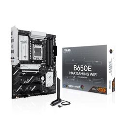 ASUS B650E Max Carte mère WiFi de Jeu AMD AM5 (ATX, DDR5, PCIe 5.0, 3X M.2, Wi-FI 6E, Realtek 2,5 GB Ethernet, DisplayPort, HDMI, BIOS Flashback, Aura Sync)