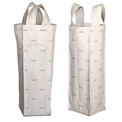 Bonamaison Stampato Digitale Borsa per vino, Borsa Porta Vino in 50% Cotone - 50% Poliestere, Sacchetto di Vino e Champagne, 1 Pezzo, Dimensioni: 31 x 9 cm