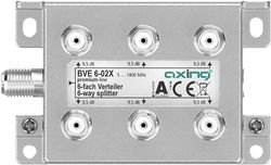 Axing BVE 6-02X 6-voudige verdeler 9,5 dB 5-1800 MHz TV Data Internet Kabeltelevisie
