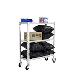 Simon Rack Étagère Rangement et 3 Niveaux, 75 kg Capacité de Charge et Point de Flexion, 975x1100x400 mm, Étagère à Roulettes, Étagère Garage, Galvanisé - Simonclick