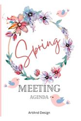 Meeting agenda - Spring theme: Spring theme agenda, 75 black and with pages, 6"x9"