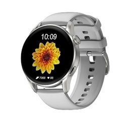 DAM DT3 Smartwatch met meldingen, gedeeld display, multisport-modi en hartslagmonitor, 4,5 x 1,2 x 5 cm, kleur: wit, Normaal