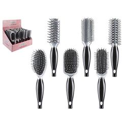 Superbe brosse à cheveux noir/argenté – Design élégant, durable et ergonomique, parfaite pour une expérience de soins capillaires sans nœuds (1 pièce)