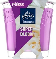 Glade Jar Candle, Scented Candle Infused with Essential Oils, Up To 42 Hour Burn Time, Super Bloom, 129g