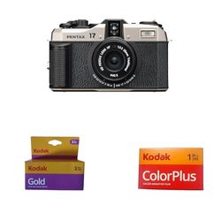 PENTAX 17 + Kodak Gold 200 Film (Purple/Yellow) - 3 Rolls + Kodak Color Plus 200 135/36 Film