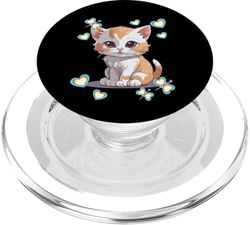 Niños Niño Retro Gato Gatos 80 Niñas Niños Niño Pequeño PopSockets PopGrip para MagSafe