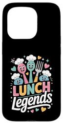 Lunch Legends Smiling Spoons Forks And Chef Hats Design Custodia per iPhone 15 Pro