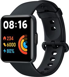 Mi Watch 2 Lite Smartwatch met GPS, Bluetooth, slaapmonitor, HD-touchscreen, 1,55 inch, 17 professionele sportmodi + 100 trainingsmodi, 5 ATM, zwart