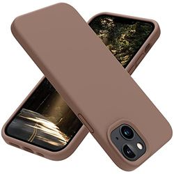 Blyge Fodral för iPhone 14 Plus, fint flytande silikonfodral, mjukt och säkert fodral för telefon med skärm och kameraskydd, grått